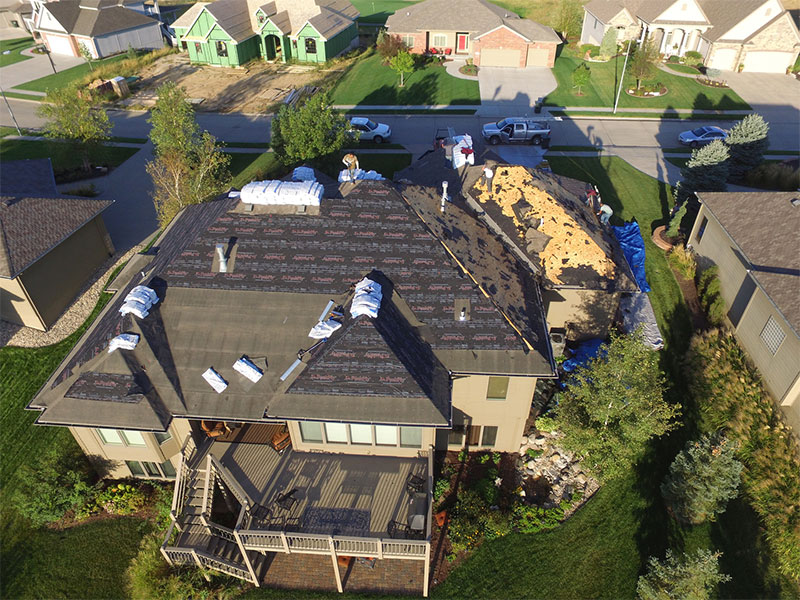 A presidential shake roofing project (top view)